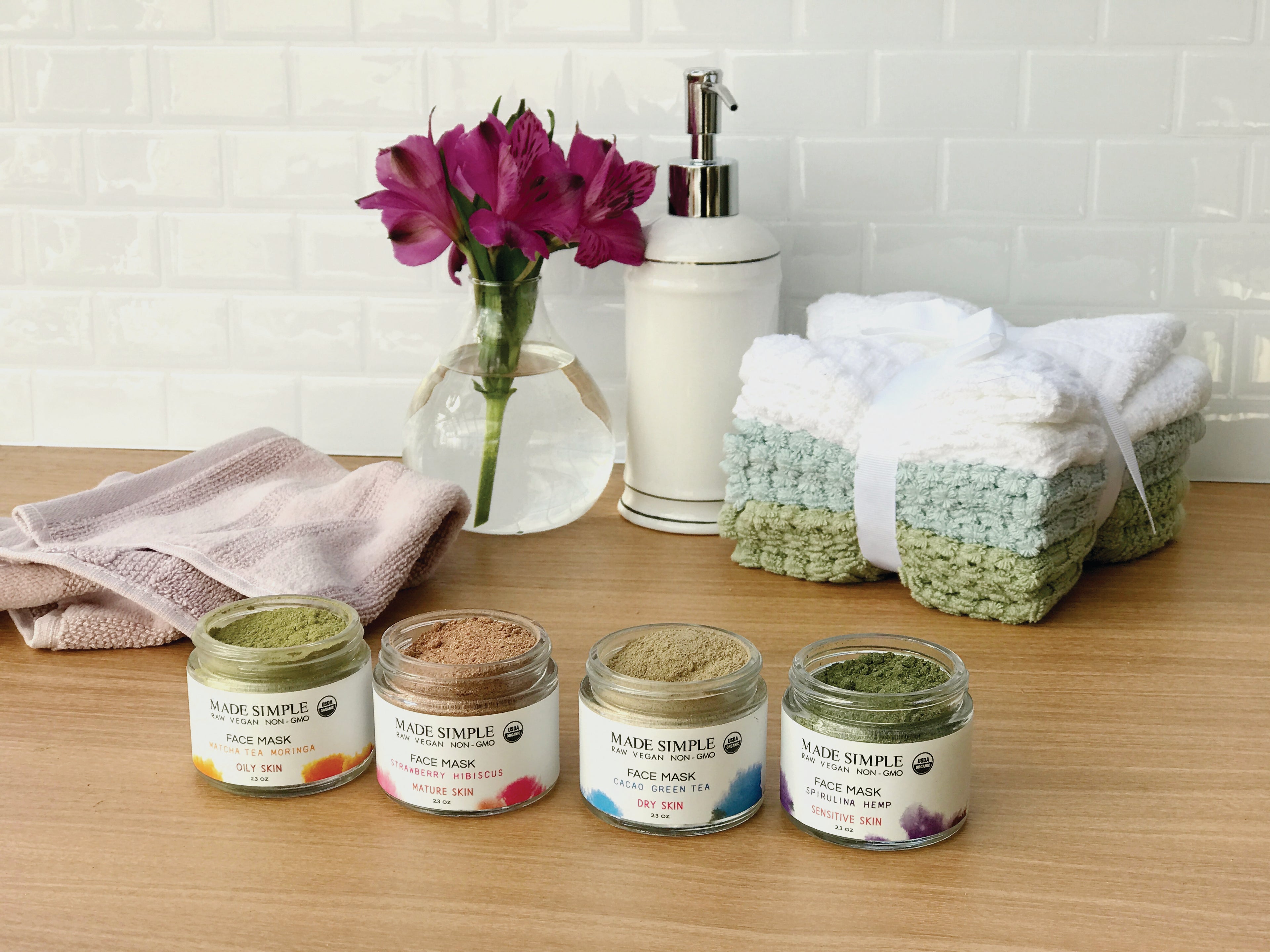 Cacao Green Tea Face Mask for Dry Skin - Organic, Vegan & Cruelty-free